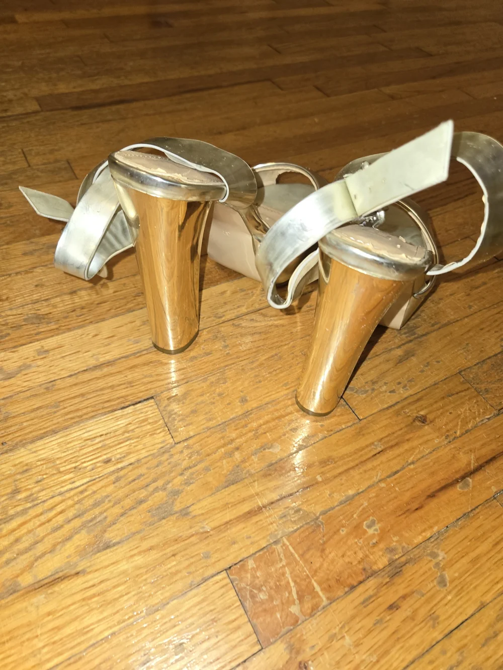 EGO Metallic Gold Platform High Heel Sandals